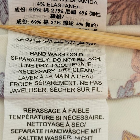 Tory Burch Wonderland Vine Smocked Floral Cotton Maxi Dress Size S/P Navy Orange - Picture 11 of 12